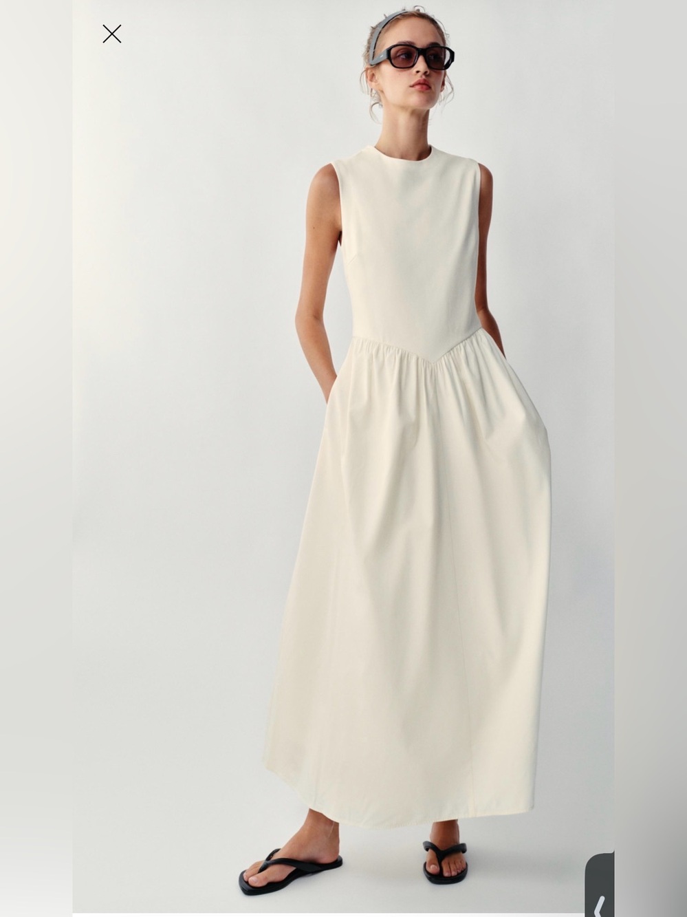 Cream ZARA dress with Pockets - NEW
